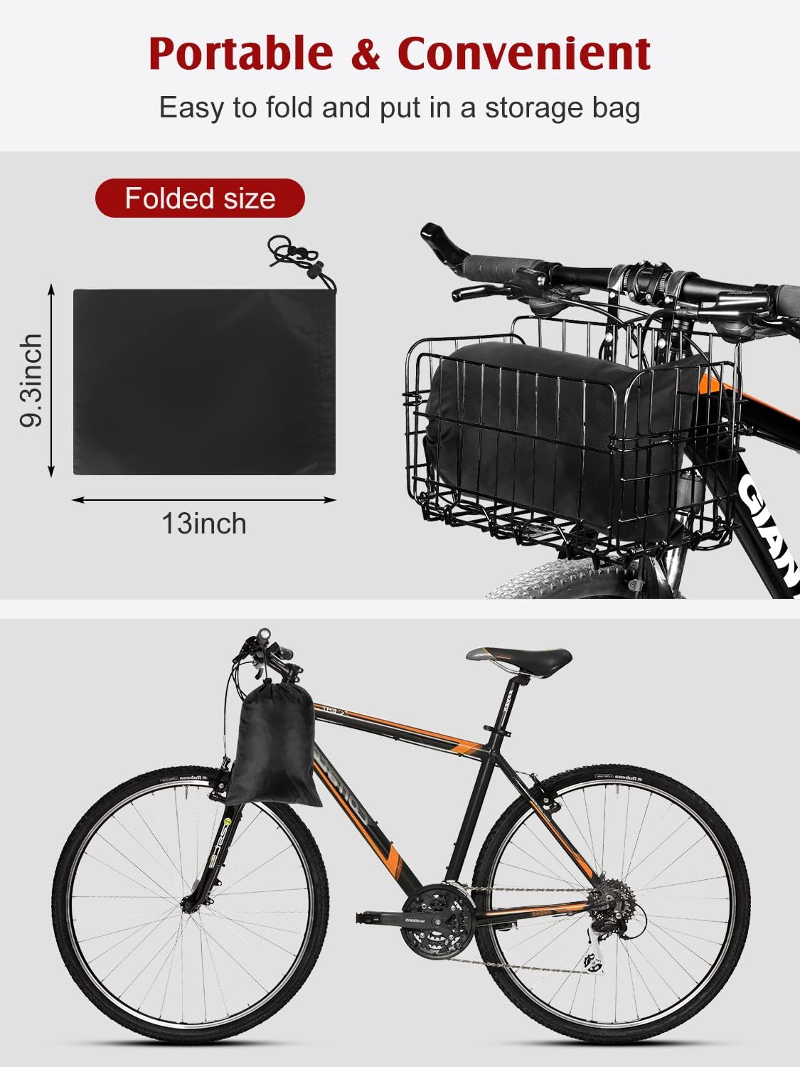Funda para bicicleta para 2 bicicletas, 210D Oxford para exteriores, impermeables, con orificio de bloqueo, protección para todo tipo de clima,