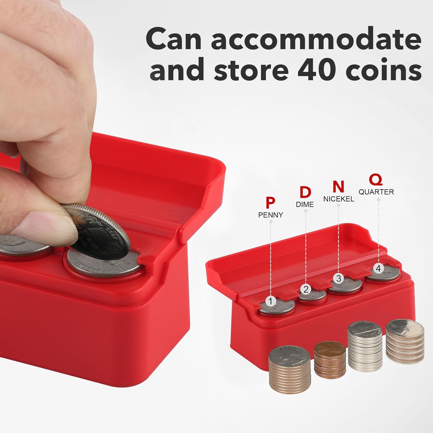 SINGARO Soporte para monedas para automóvil, organizador de cambio de monedas compatible con monedas de diferentes tamaños, soporte montado en el