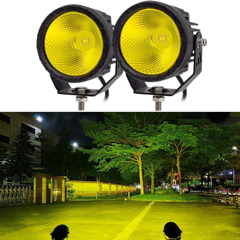Luces antiniebla LED redondas para conducción todoterreno, 2 unidades, haz de inundación de 3.5 pulgadas, luces antiniebla para motocicleta, luces