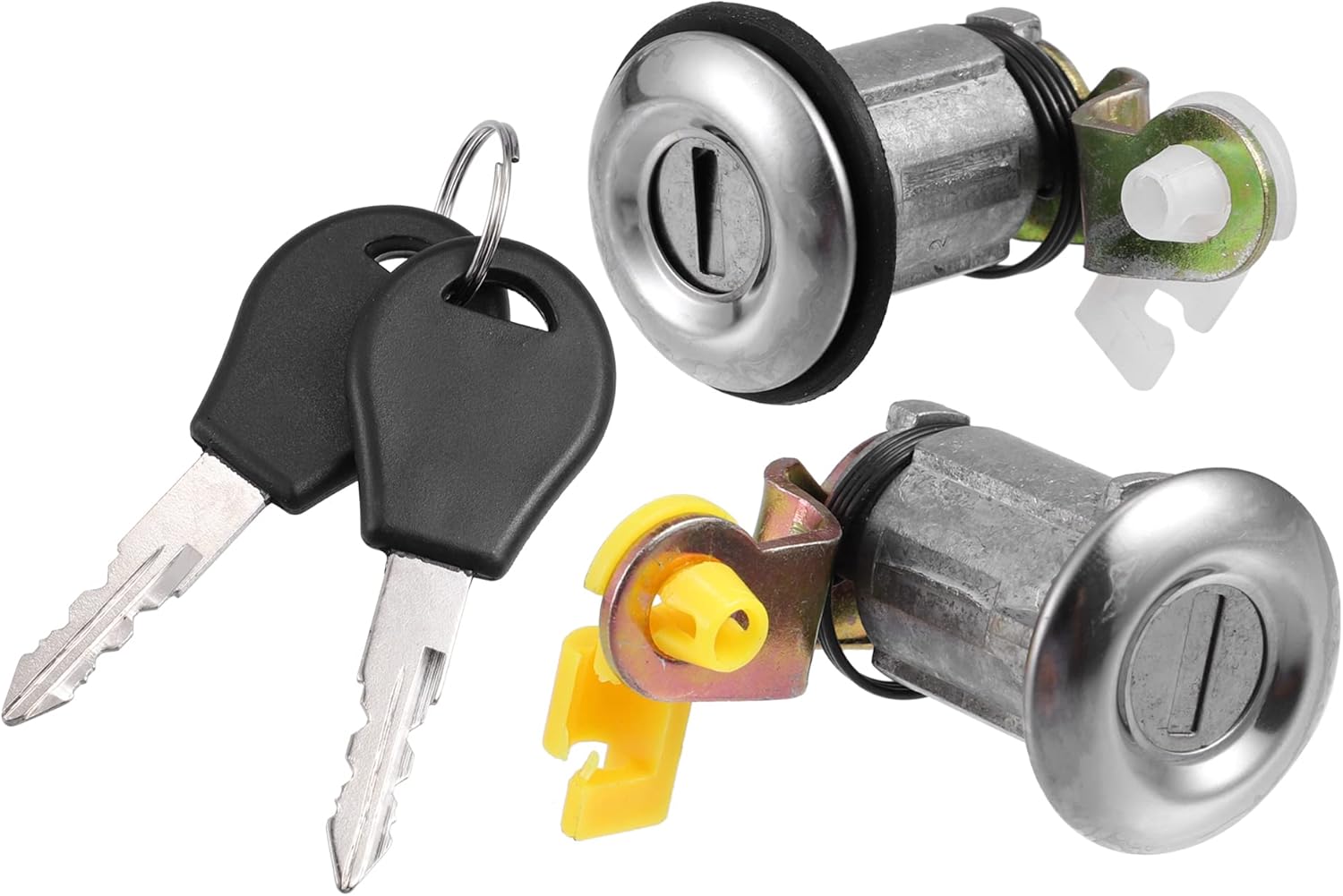 X AUTOHAUX 1 juego de cable de cilindro de bloqueo de puerta delantera izquierda derecha con 2 llaves para Nissan Pickup D21 1984-1998 para Nissan