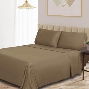 Sábanas de lujo de seda, suaves, de 300 hilos, 100 % de seda artificial de bambú California, tamaño King, 4 unidades, Rayón derivado del bambú, Sábanas de lujo de seda, suaves, de 300 hilos, 100 % de seda artificial de bambú California, tamaño King, 4 unidades, Rayón derivado del bambú,