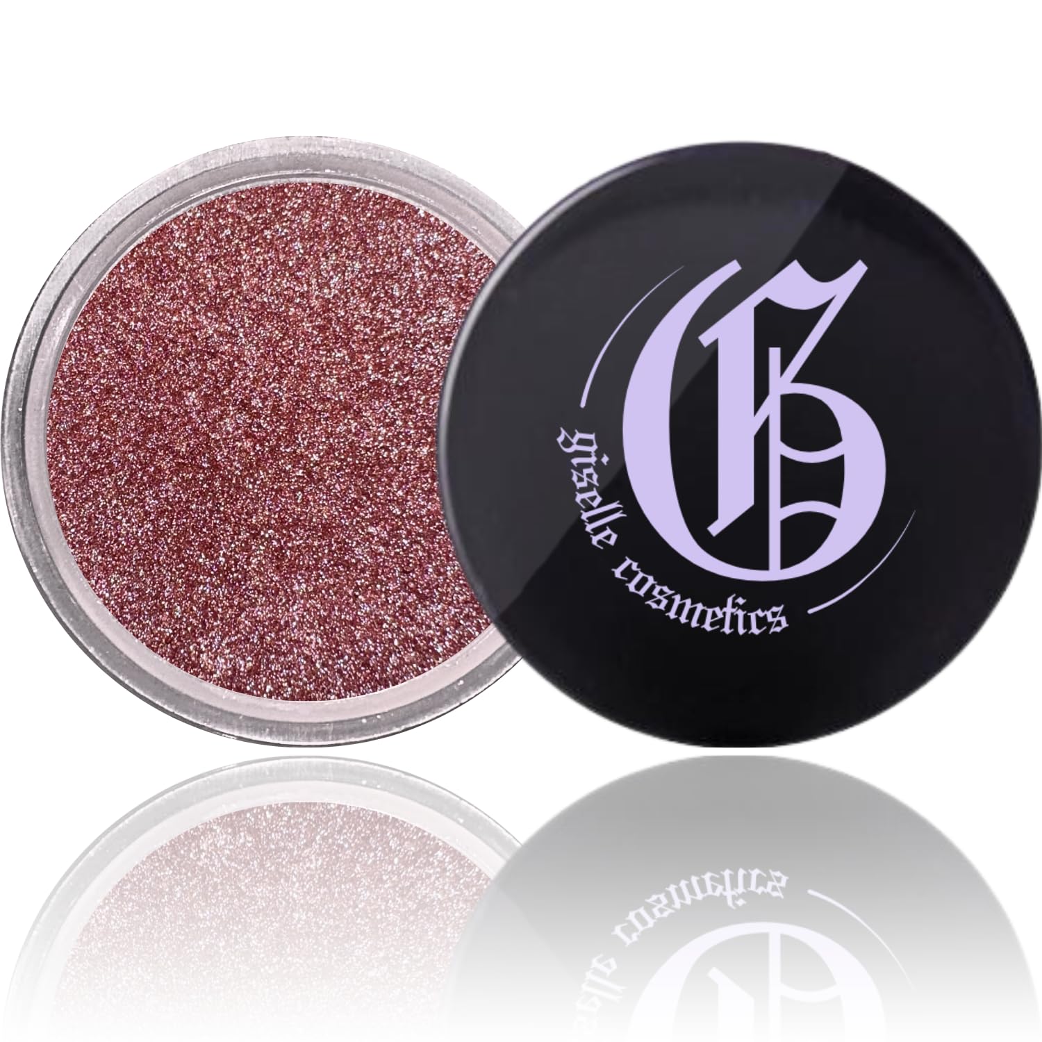 Giselle Cosmetics Carbón polvoriento paleta de sombra de ojos, sombra de ojos azul y rosa, polvo de maquillaje iluminador con purpurina y polvo