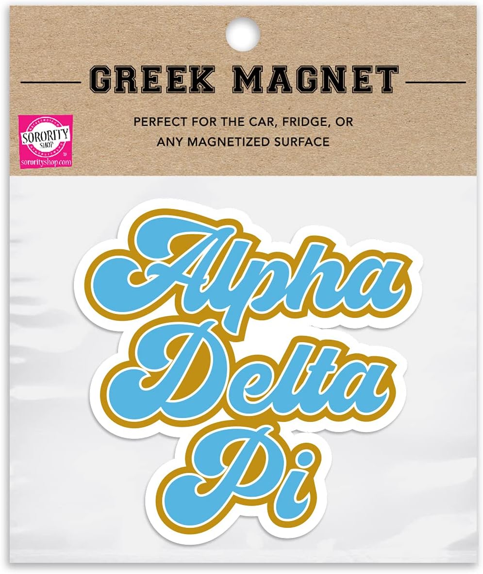 Alpha Delta Pi – Juego de 2 imanes extraíbles para coche, sin residuos, para todas las condiciones meteorológicas, para niñas y estudiantes