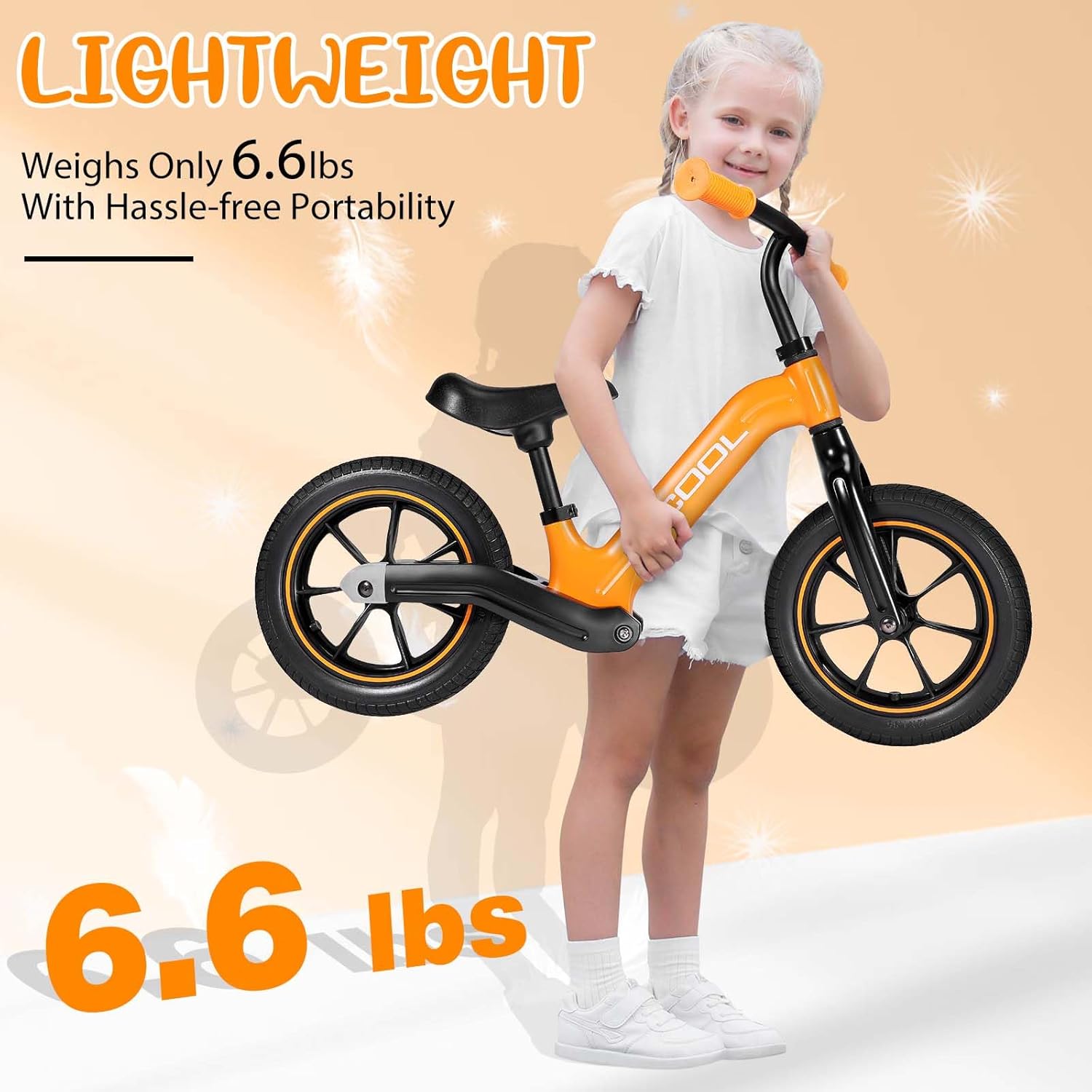 CCCDF Bicicleta de equilibrio para niños de 2 años, bicicleta de empuje de 12 pulgadas, bicicleta deportiva de entrenamiento temprano, asiento y