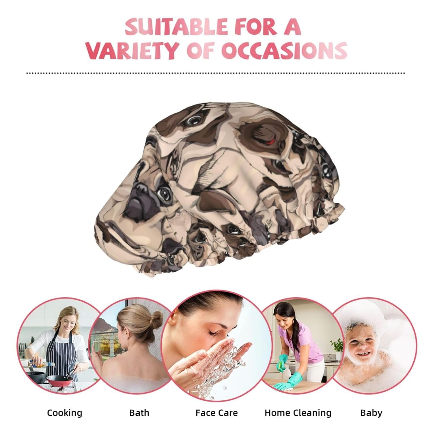 Gorro de ducha de microfibra para cachorros, perros y perros, gorro de ducha diseñado para mujeres y niñas, gorras impermeables reutilizables,