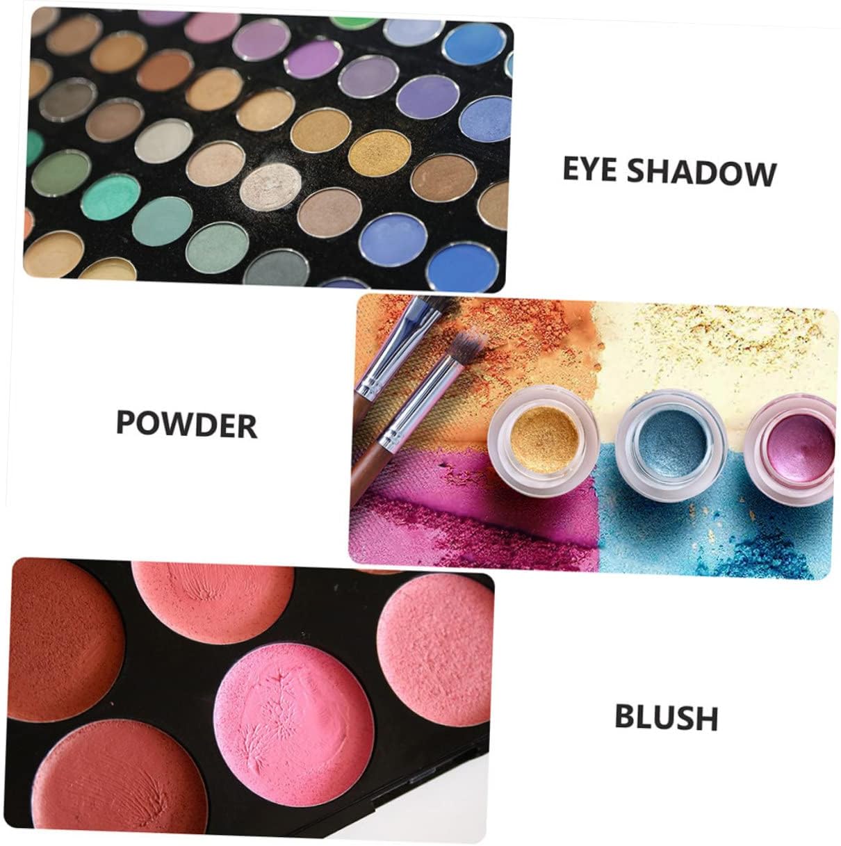 minkissy Paleta de sombra de ojos DIY, bandejas de plástico, bandeja de servir extra grande, bandeja de servir negra, vacía, magnética, sombra de