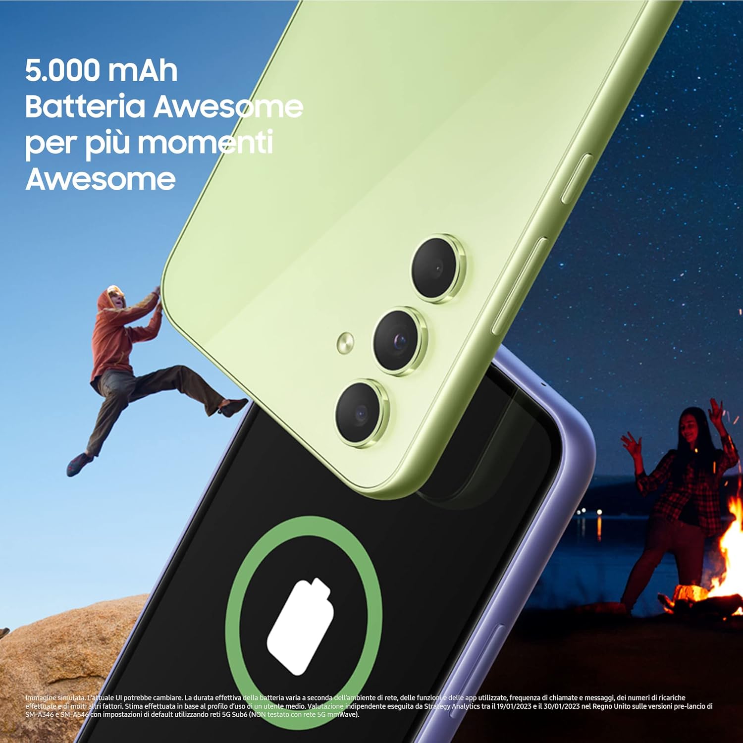 SAMSUNG Galaxy A54 5G SM-A546BDS Dual Hybrid SIM Exyonos 1380 Android Smartphone, pantalla AMOLED dinámica de 6.4 pulgadas, batería de 5000 mAh, 256