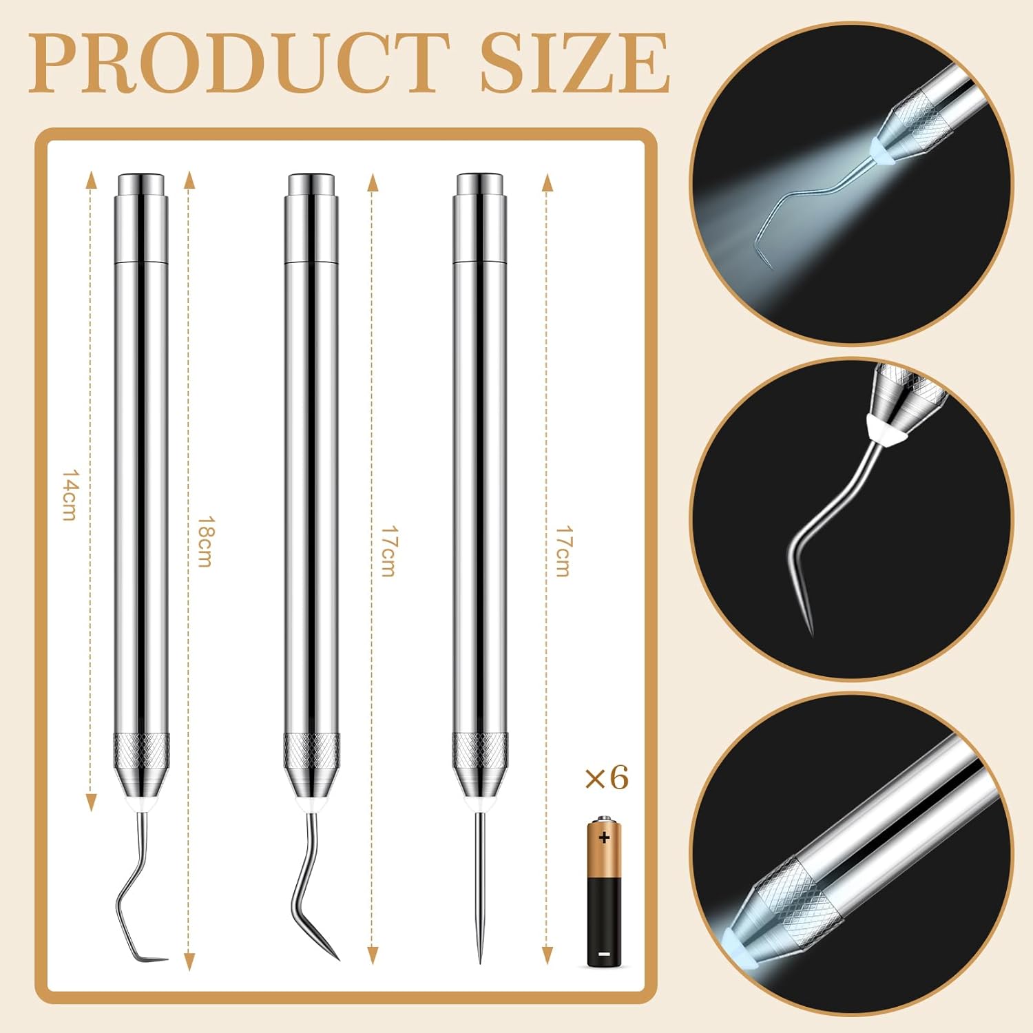 3 herramientas de deshierbe para vinilo con juego de luces LED, bolígrafo de alfiler, herramienta de deshierbe para manualidades, pinzas para