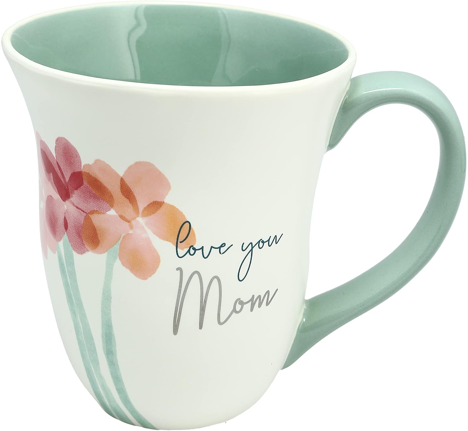 Pavilion – Taza de café grande de 16 onzas, Love You Mom en acuarela, trío de flores