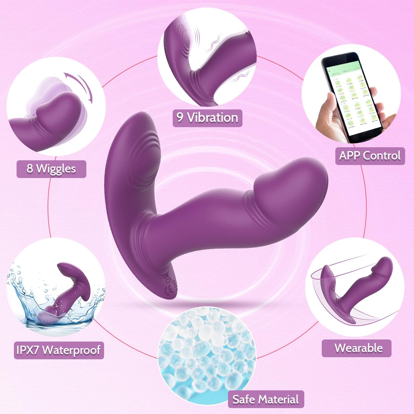 Vibrador de punto G para el clítoris, juguetes para adultos para mujeres con 8+9 modos de estimulación vibratoria, Banenu APP Control remoto