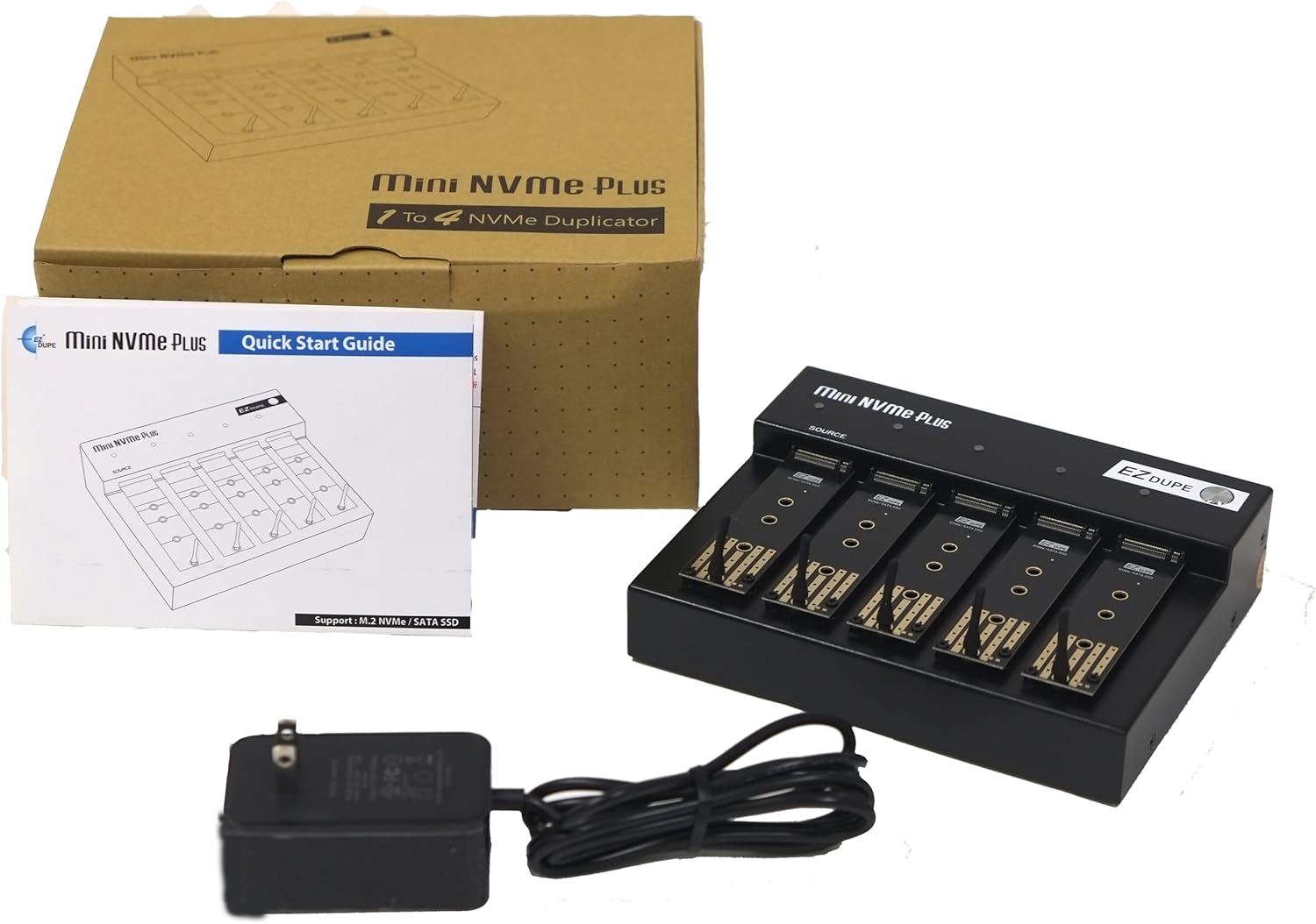 EZ Dupe Duplicador M.2 de 1 a 4 M.2 NVMe  M2 SATA NGFF (PCIeACHI NVMe) llave B, llave M, llave B+M 2230 2242 2260 2280 módulo interno SSD Cloner