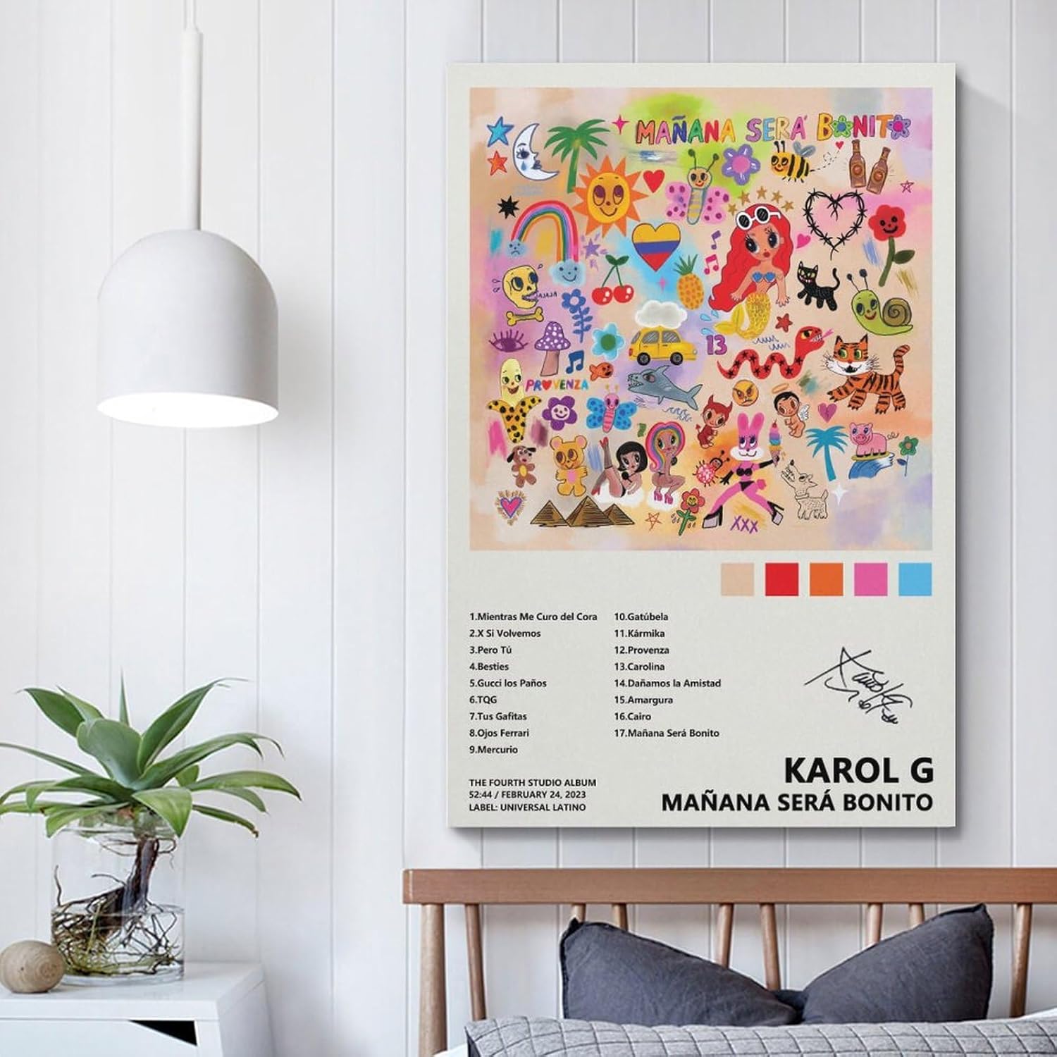 Karol G Mañana Será Bonito póster para estética de habitación, pósteres artísticos en lienzo, arte de pared, impresión moderna de dormitorio,