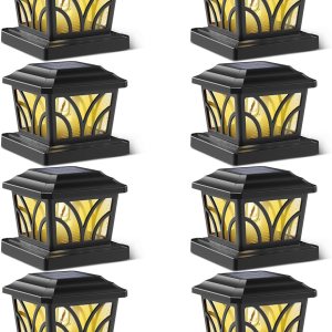 SIEDiNLAR Luces solares para exteriores, vidrio de aluminio, 2 modos, bombillas LED Edison para postes de madera  vinilo de 4 x 4, 5 x 5, 6 x 6, SIEDiNLAR Luces solares para exteriores, vidrio de aluminio, 2 modos, bombillas LED Edison para postes de madera  vinilo de 4 x 4, 5 x 5, 6 x 6,