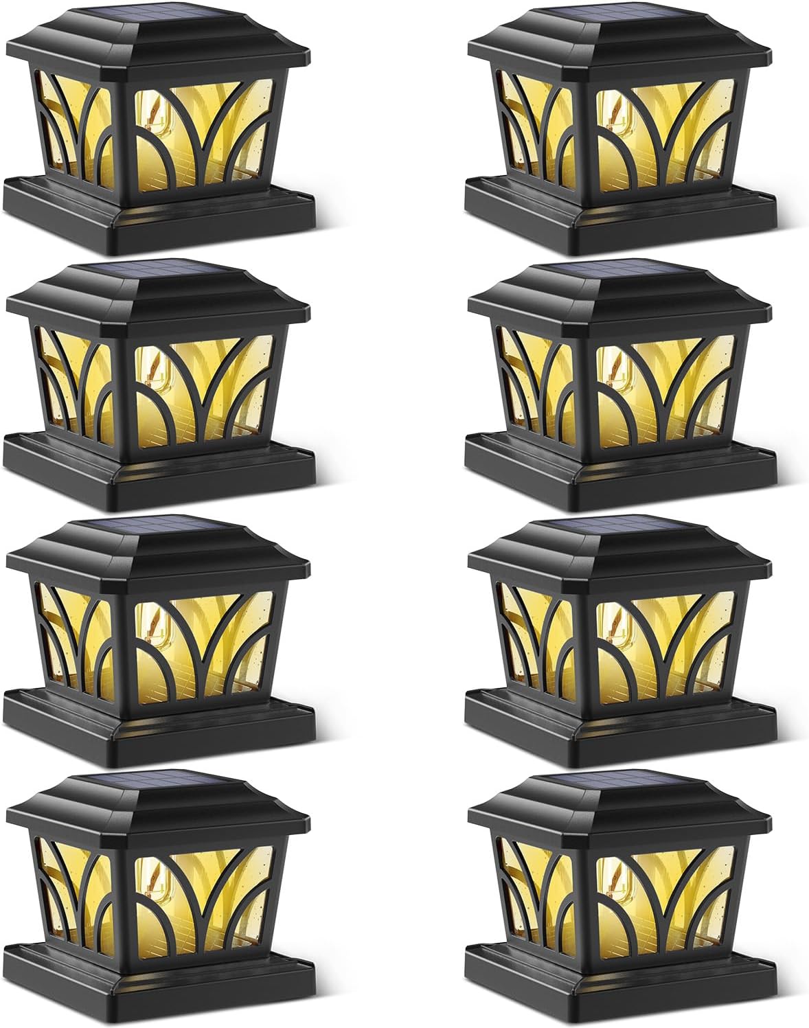 SIEDiNLAR Luces solares para exteriores, vidrio de aluminio, 2 modos, bombillas LED Edison para postes de madera  vinilo de 4 x 4, 5 x 5, 6 x 6,