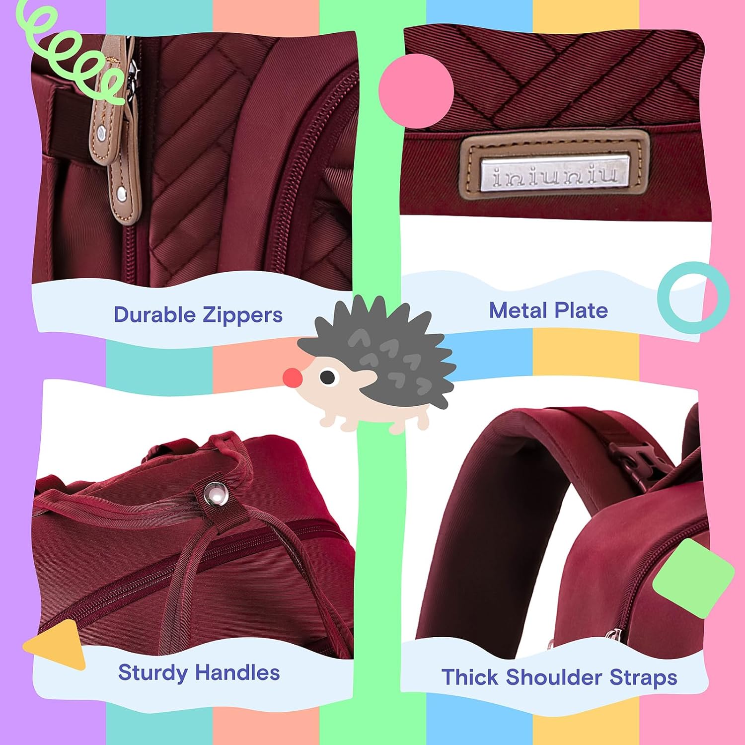 iniuniu Mochila para pañales, kit 4 en 1, bolsas de bebé unisex grandes para niños y niñas, mochila de viaje impermeable con bolsa para pañales,