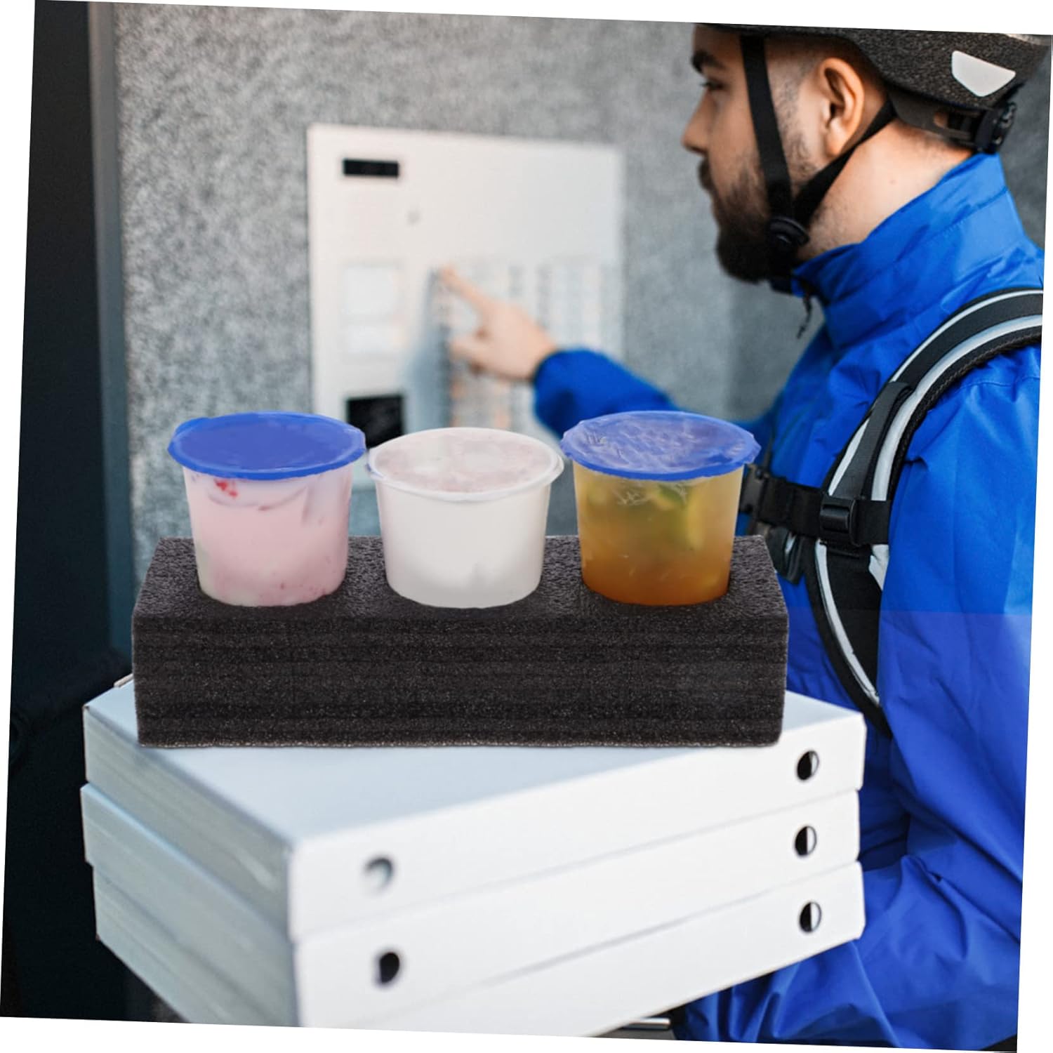Portavasos para llevar, 4 unidades, portavasos, para bebidas, bandeja de bebidas, bandeja de bebidas para llevar, soporte de café, soporte de espuma