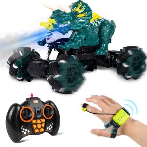Auto de dinosaurio a control remoto, auto de control de gestos para niños, camiones RC controlados a mano con luz, sonido y aerosol de agua, camión Auto de dinosaurio a control remoto, auto de control de gestos para niños, camiones RC controlados a mano con luz, sonido y aerosol de agua, camión