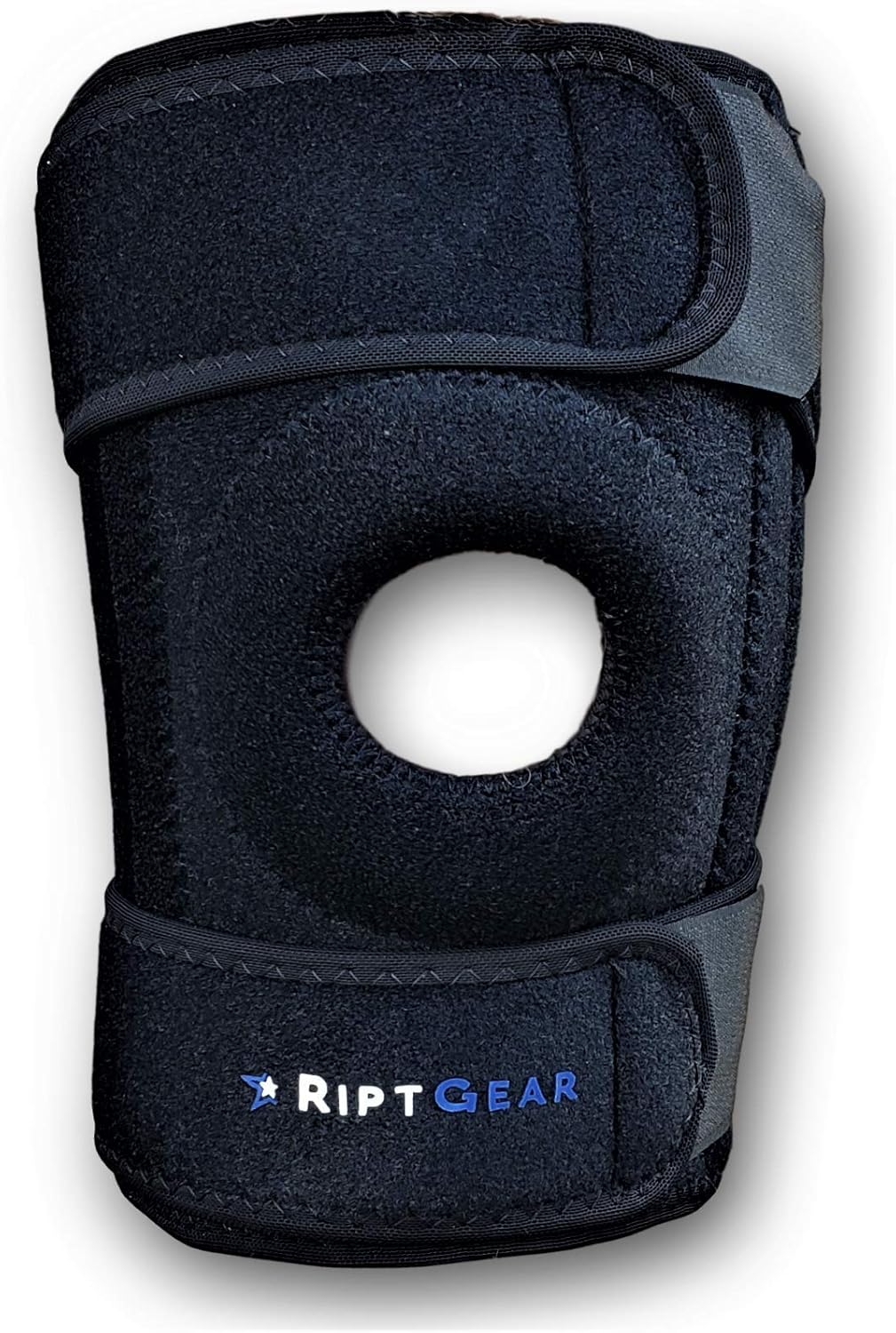 RiptGear Rodillera abierta con correas laterales ajustables, diseñada para reducir la presión en la rodillera