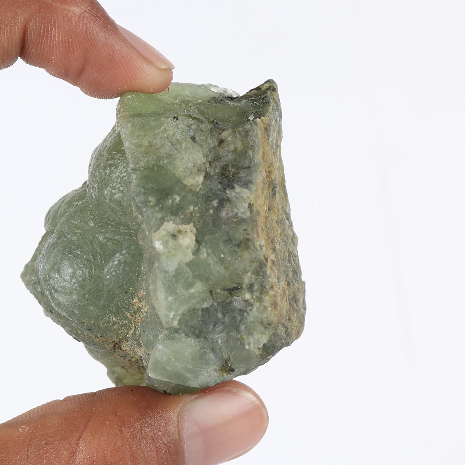 GEMHUB Especímenes minerales naturales de prehnita verde áspero, prehnita de 589 quilates para curación