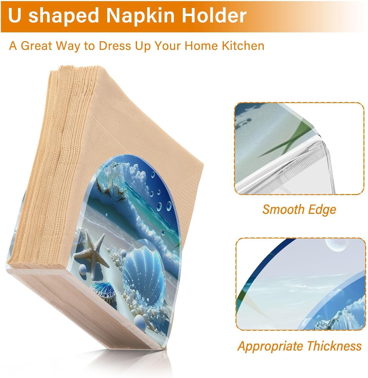 Servilletero de acrílico  Soporte para toallas de papel en transparente  Moderno soporte decorativo para servilletas de invitados para el hogar,