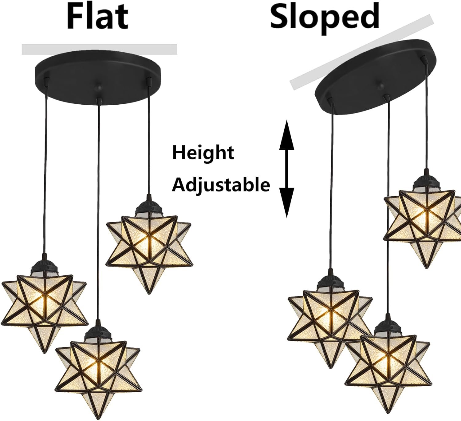 Candelabros modernos de mediados de siglo para comedor, luces colgantes de estrellas, lámparas LED para dormitorio, entrada, pasillo, cocina,