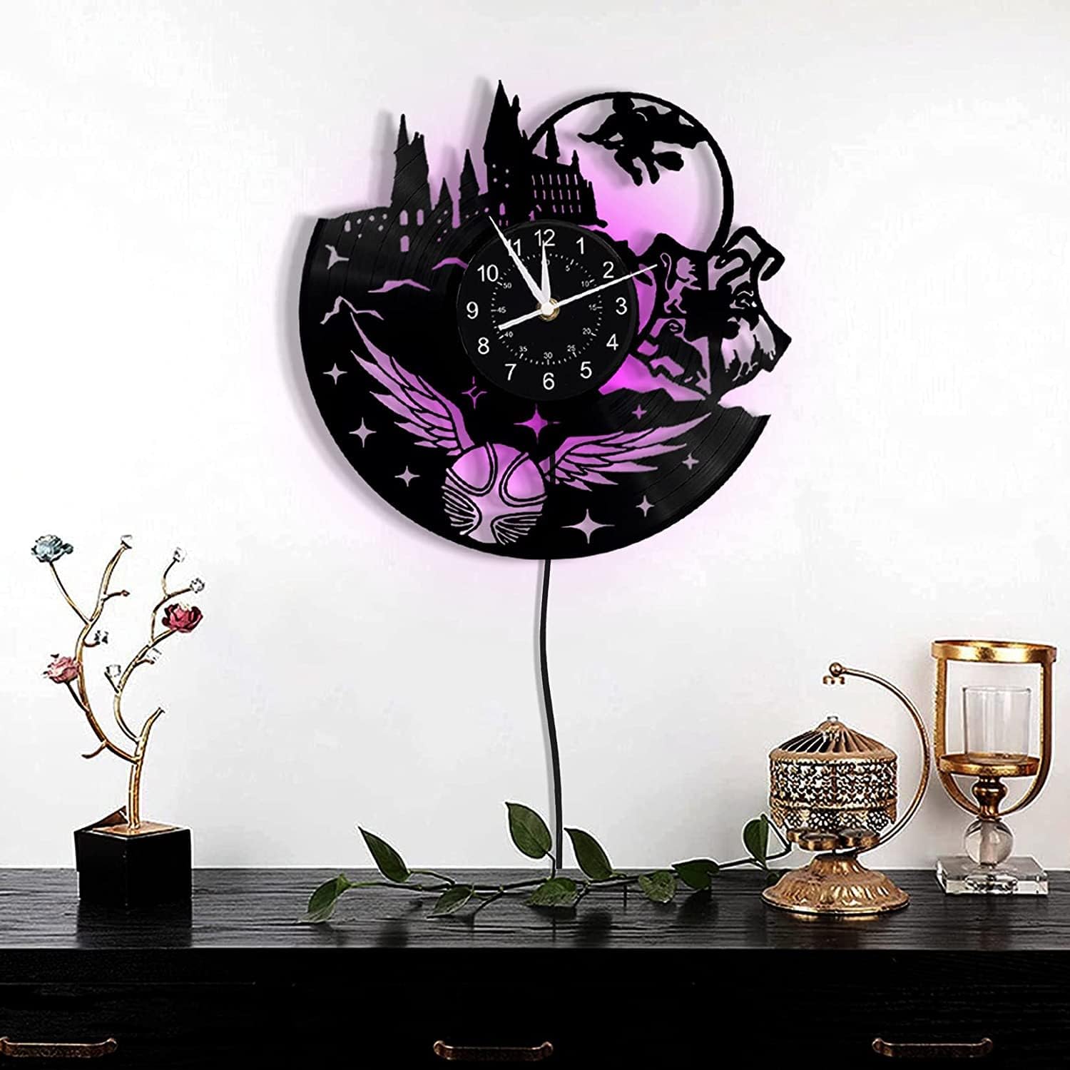 Harry – Reloj de pared de disco de vinilo creativo de 7 colores, reloj de luz nocturna, regalos para amantes de Harry, niños, niñas, hombres y