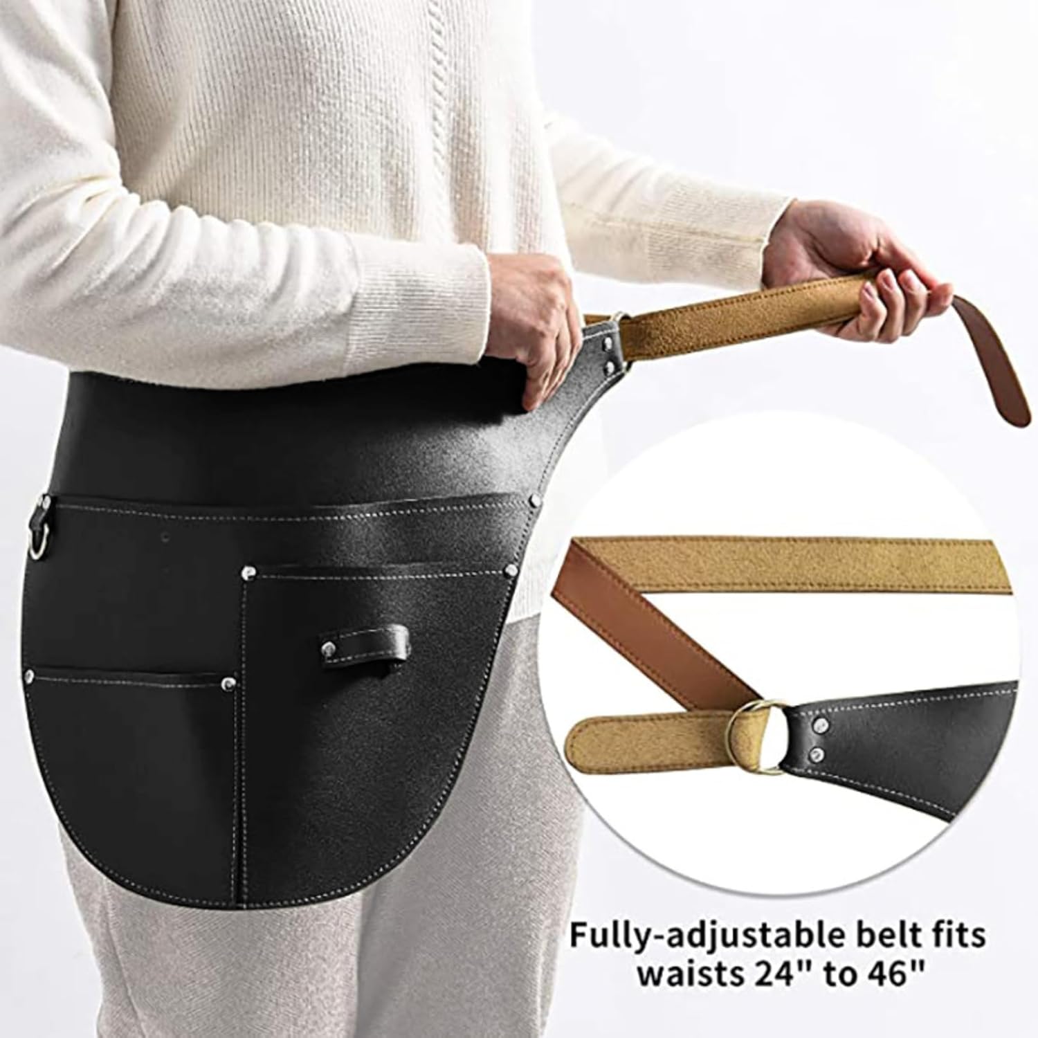 Funda para cinturón de herramientas de jardín, bolsa de herramientas ajustable con bolsillos, regalo de jardinería para jardinero, Negro –