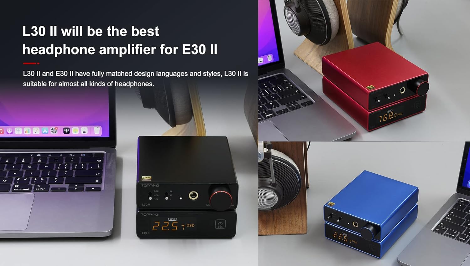Topping E30 II DAC Preamplificador de audio Decodificador de audio – 2xAK4493S Hi-Res XMOS XU208 DAC 32Bit768kHz DSD512 DSD Modo directo para