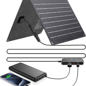 Ecosonique – Cargador solar portátil de 10 W con hub de alimentación desmontable, doble salida USB 5V2A IP67, panel solar plegable impermeable para Ecosonique – Cargador solar portátil de 10 W con hub de alimentación desmontable, doble salida USB 5V2A IP67, panel solar plegable impermeable para