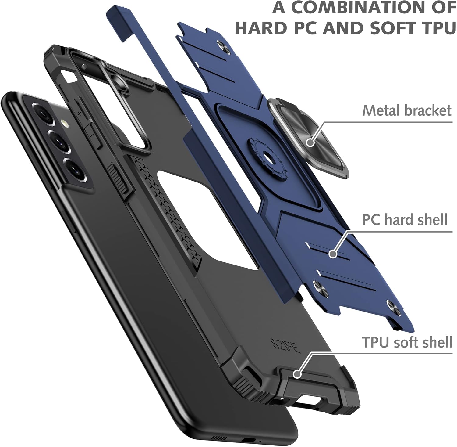 AYMECL Funda para Samsung Galaxy S22, Galaxy S22 con 2 unidades de protección de pantalla de TPU flexible autorreparable, grado militar, doble a