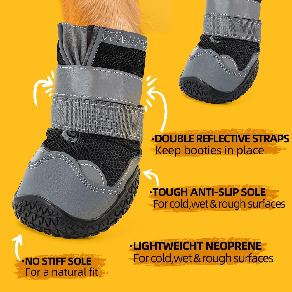Zapatos para perros grandes, botas de perro medianas y protectores de patas para suelos de madera dura, botines para perros al aire libre para