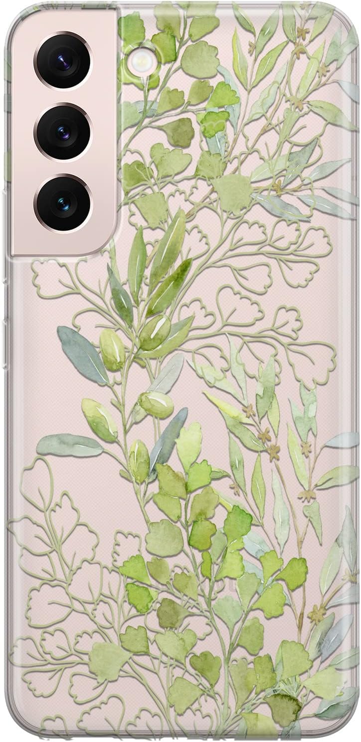 Cavka Funda de teléfono compatible con Samsung Galaxy S23 Ultra S22 S21 FE 5G S20 Note 20 10 Plus hojas de olivo ligeras a prueba de golpes, plantas