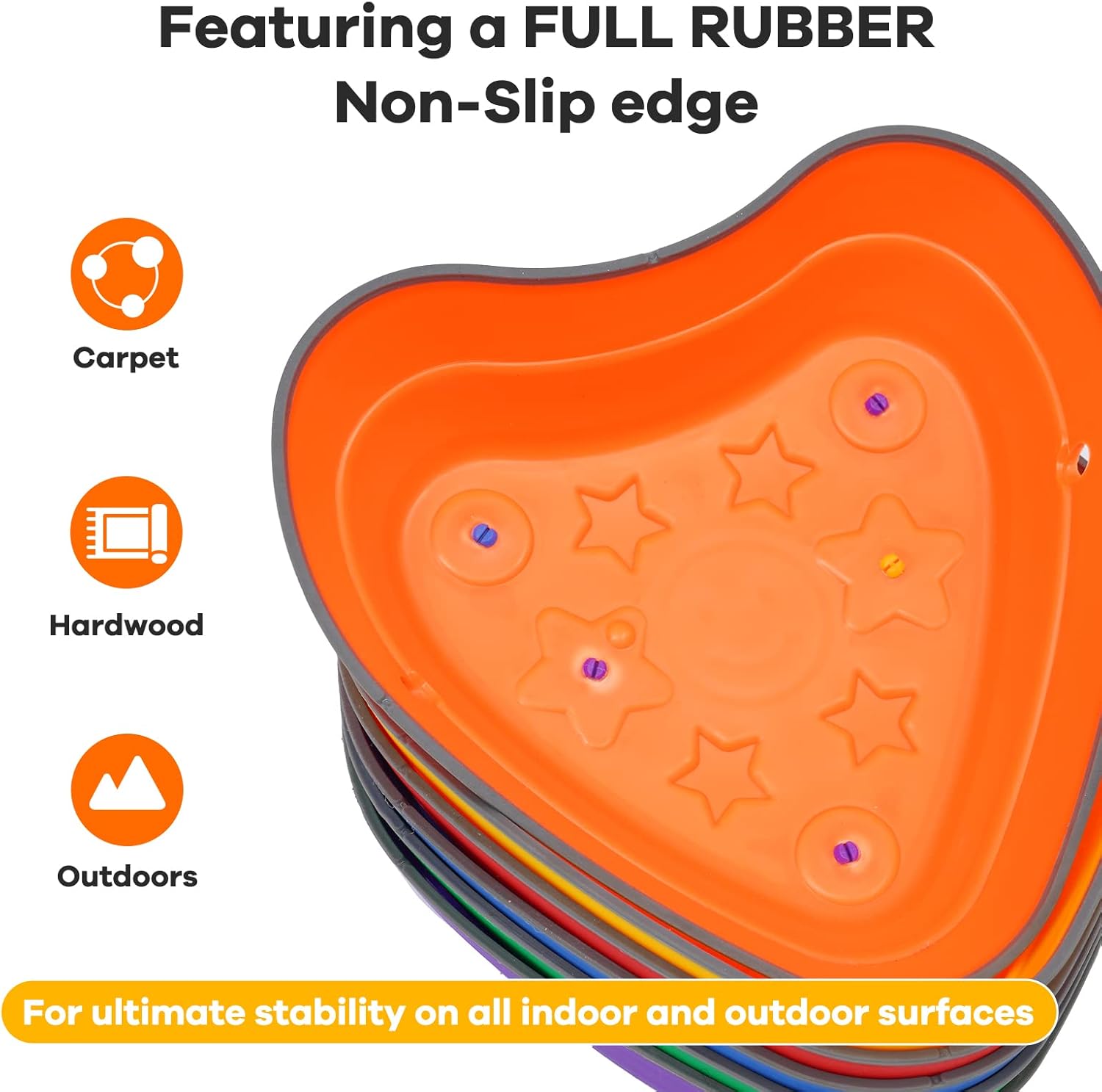 Juego de 6 piedras antideslizantes para niños, bloques de equilibrio para interiores y exteriores, equipo de fitness para niños, promueve la