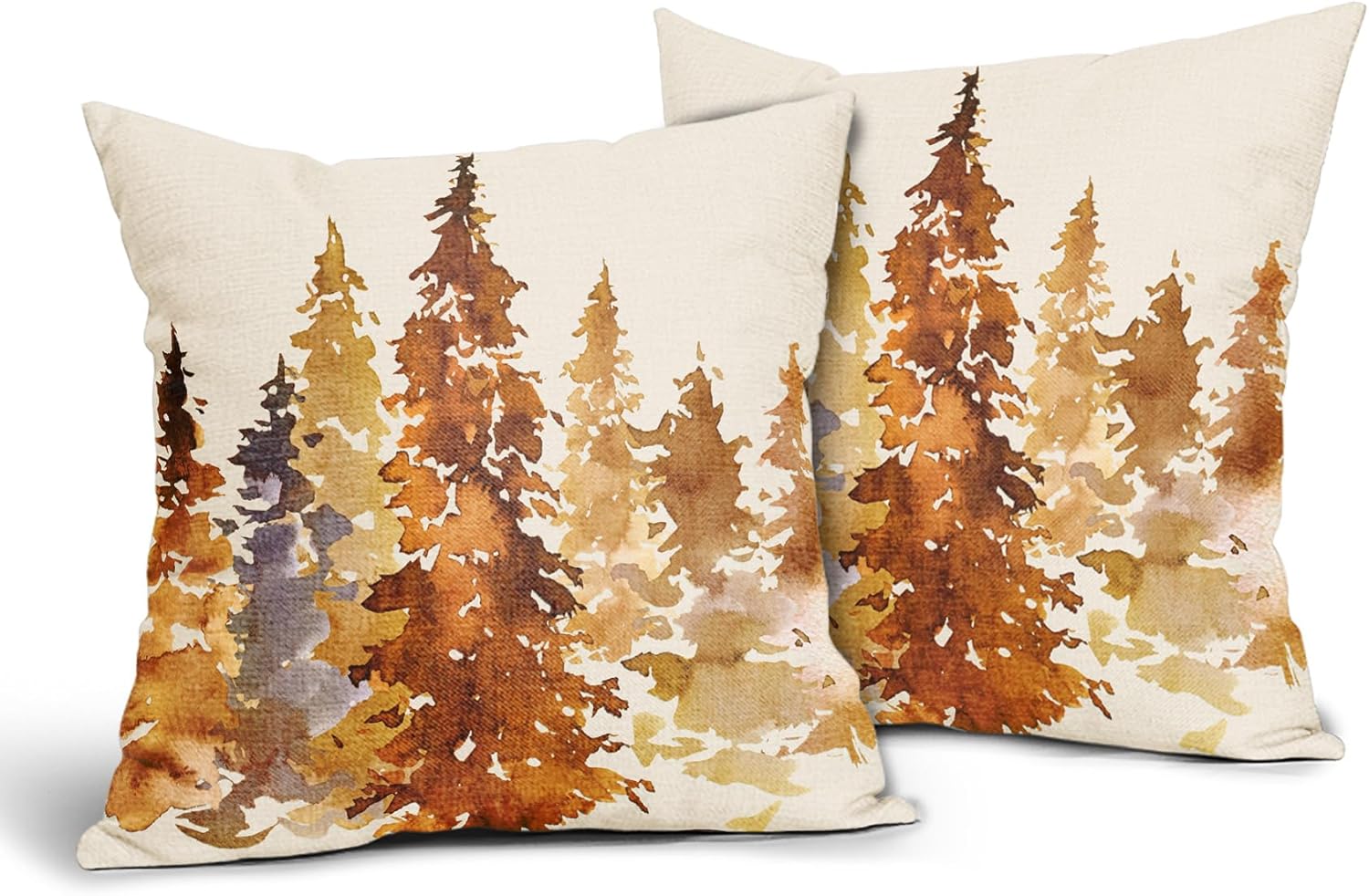 Juego de 2 fundas de almohada de árbol otoñal naranja quemado de 16 x 16 pulgadas  16.0 x 16.0 in., fundas decorativas de otoño con temática de