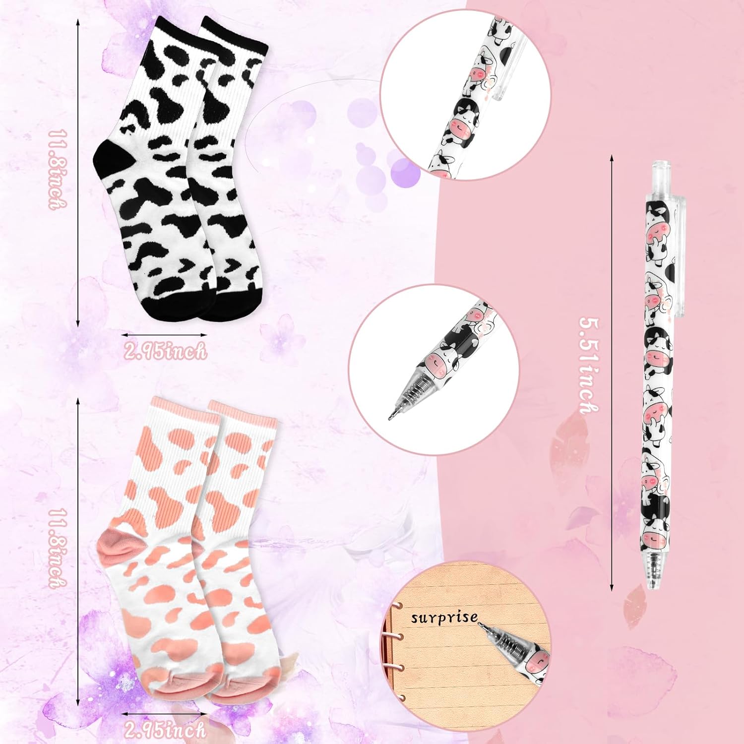 LUOHE Bolsas de cosméticos, Blanco, Set de regalos de vaca