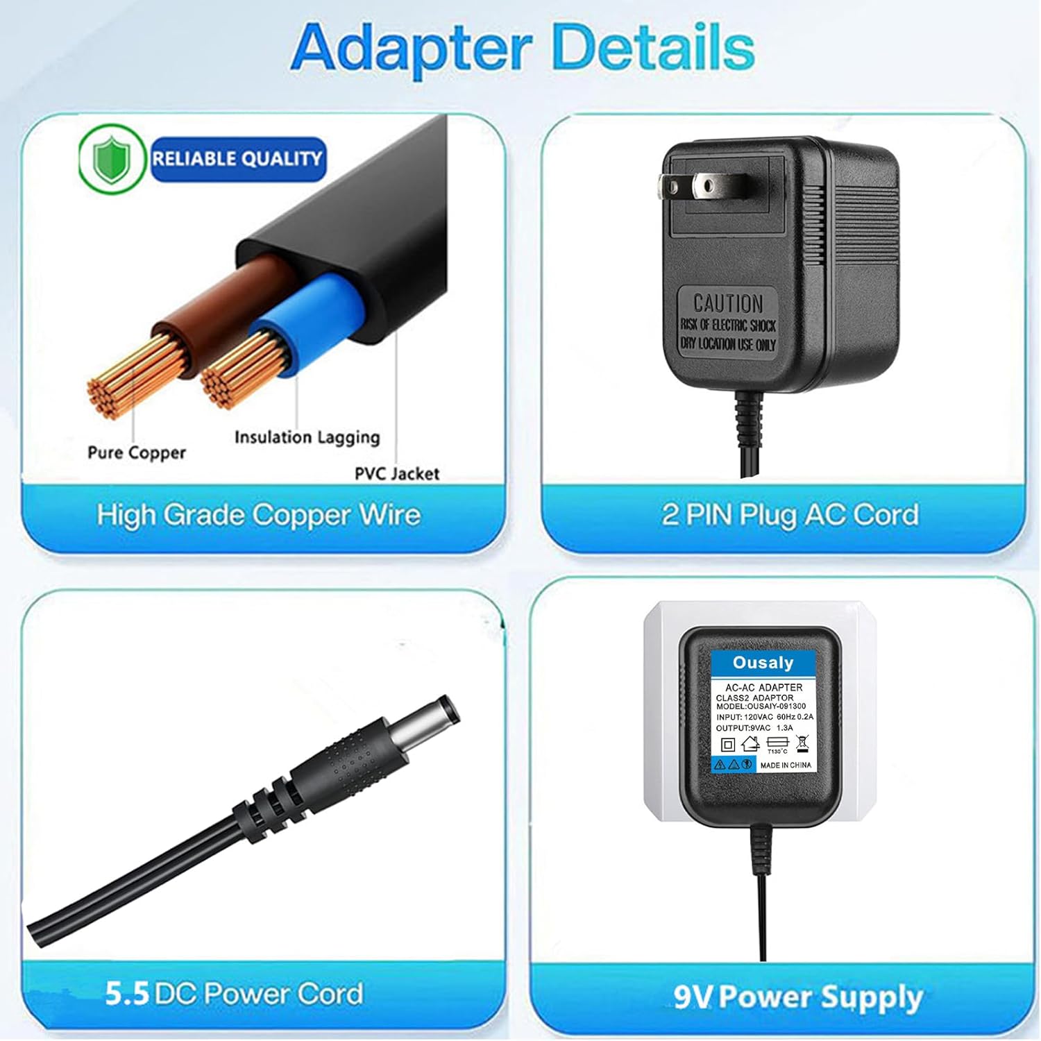 Adaptador de CA 9VAC para Lexicon MX200 MPX100 JamMan MPX110 Dual Reverb, M4 M3 M2 DJ Mixer, ATT ML17928 Line, Behringer MiniAmp AMP800 4 canales,