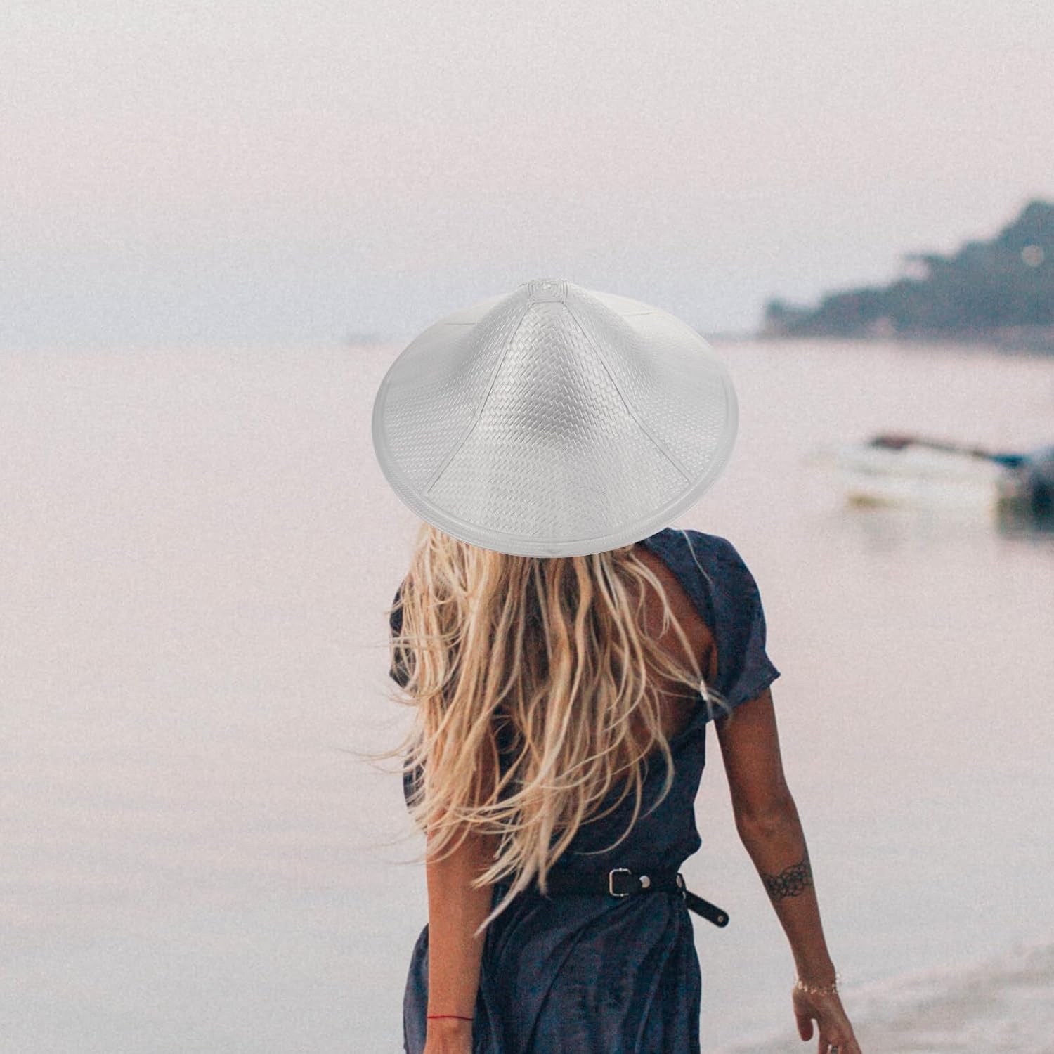 SEWACC Sombrero de bambú ninja retro tradicional sombrero de cono chino estilo jpanese sombrero de sol hecho a mano sombrero de paja asiática