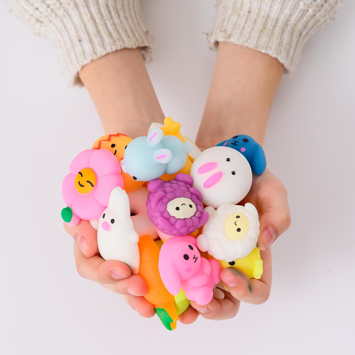 NUTTY TOYS Kawaii Squishies de Pascua  20 rellenos suaves y lindos de huevos esponjosos, la mejor idea de relleno de cesta de Pascua para niños y