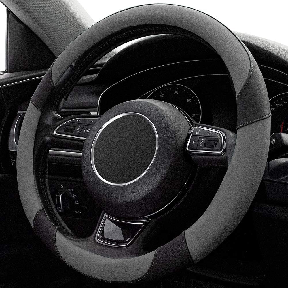 XIZOPUCY – Funda universal de cuero de microfibra para volante de automóvil funda antideslizante, respirable y sin olores para volantes de 15