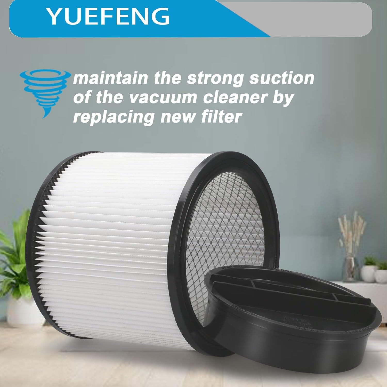 YUEFENG Filtro compatible con Shop-Vac 90350 90304 90333 Reemplazo se adapta a la mayoría de aspiradoras húmedassecas de 5 galones y más (2+2+4)