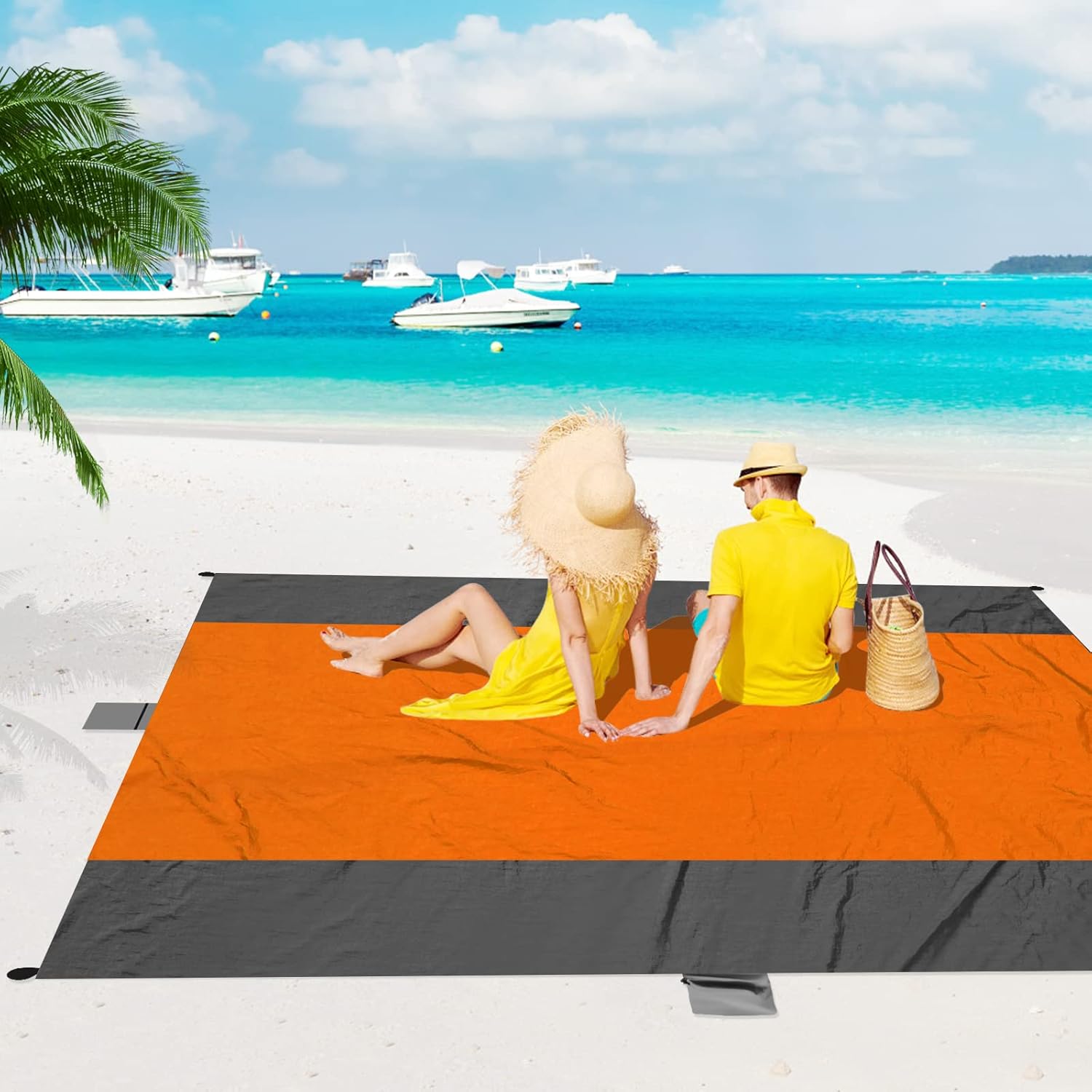 kegemor Manta de playa impermeable a prueba de arena, extra grande, de gran tamaño, 120 x 108 pulgadas, portátil, ligera, para exteriores, para