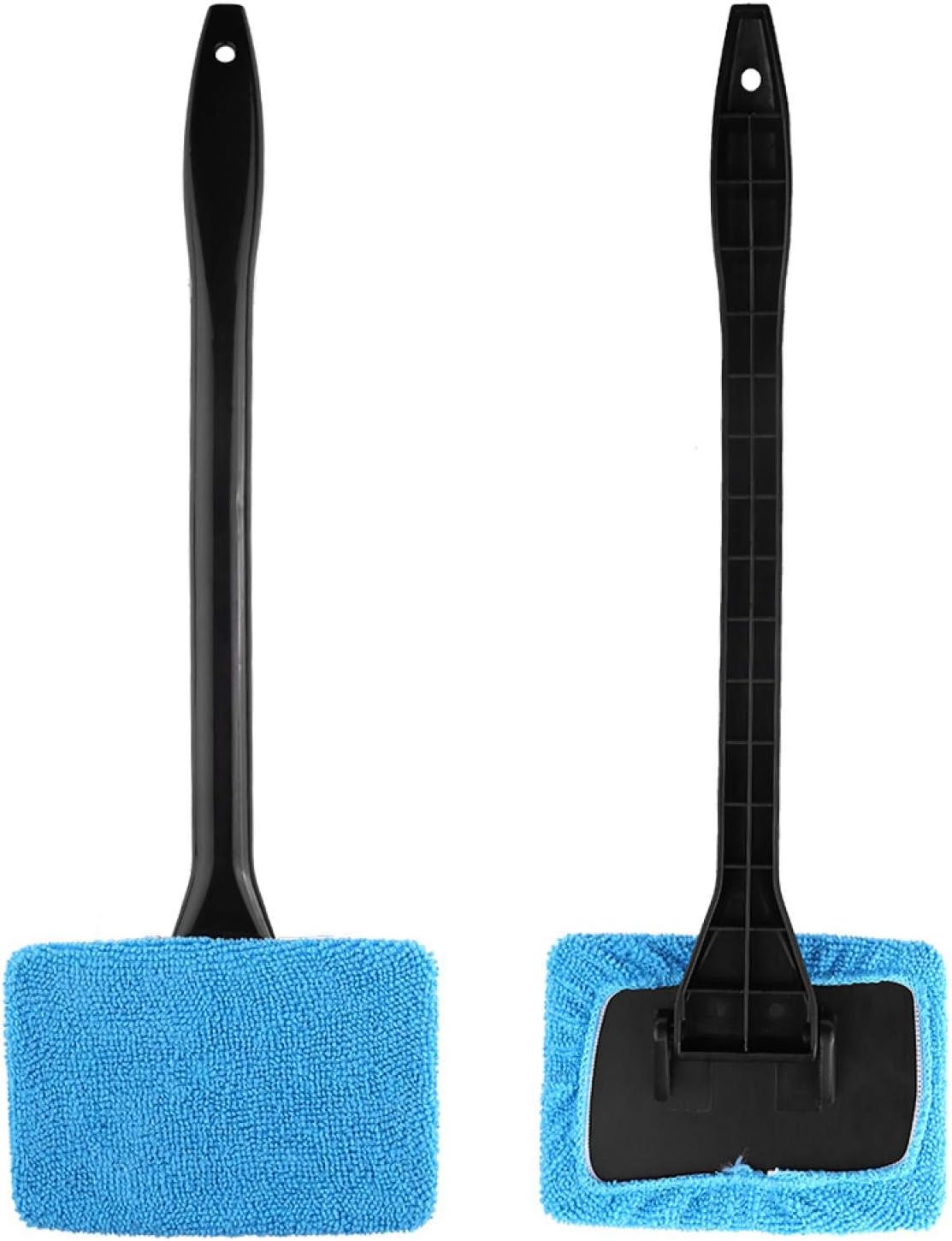 Herramienta de limpieza de vidrio para parabrisas, escobilla de goma duradera y almohadilla de microfibra para interior y exterior, limpiaparabrisas