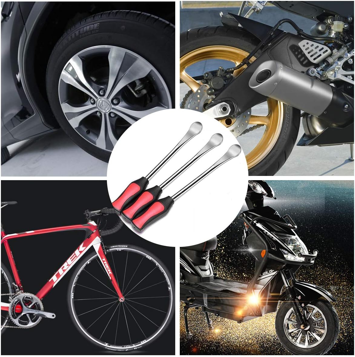 Juego de herramientas para cambiar neumáticos de motocicleta de 14.5 pulgadas, juego de herramientas para cambiar neumáticos, palancas de cuchara de