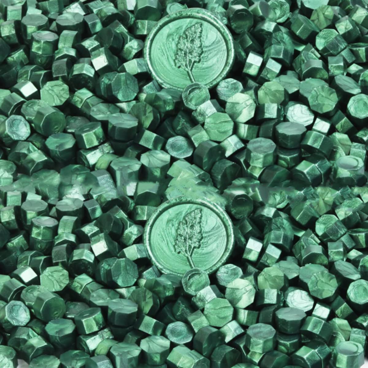 Cuentas de cera de sellado, 17.64 oz, cuentas de sellado de cera verde pino, 1500 cuentas de sello de cera para sello de cera, ideal para adornar