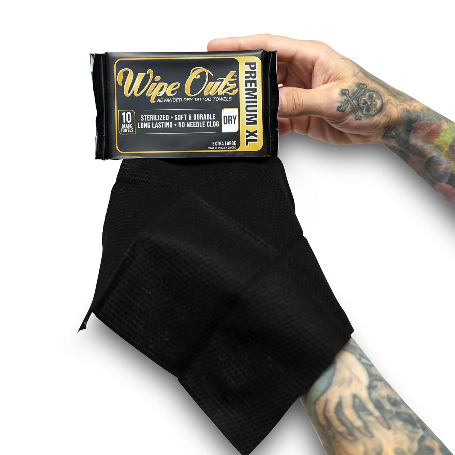 Wipe Outz Toallas de tatuaje extragrandes DRY  Toallitas de tatuaje premium para durante el cuidado posterior de tatuajes, Pmu y tatuajes  Toallitas