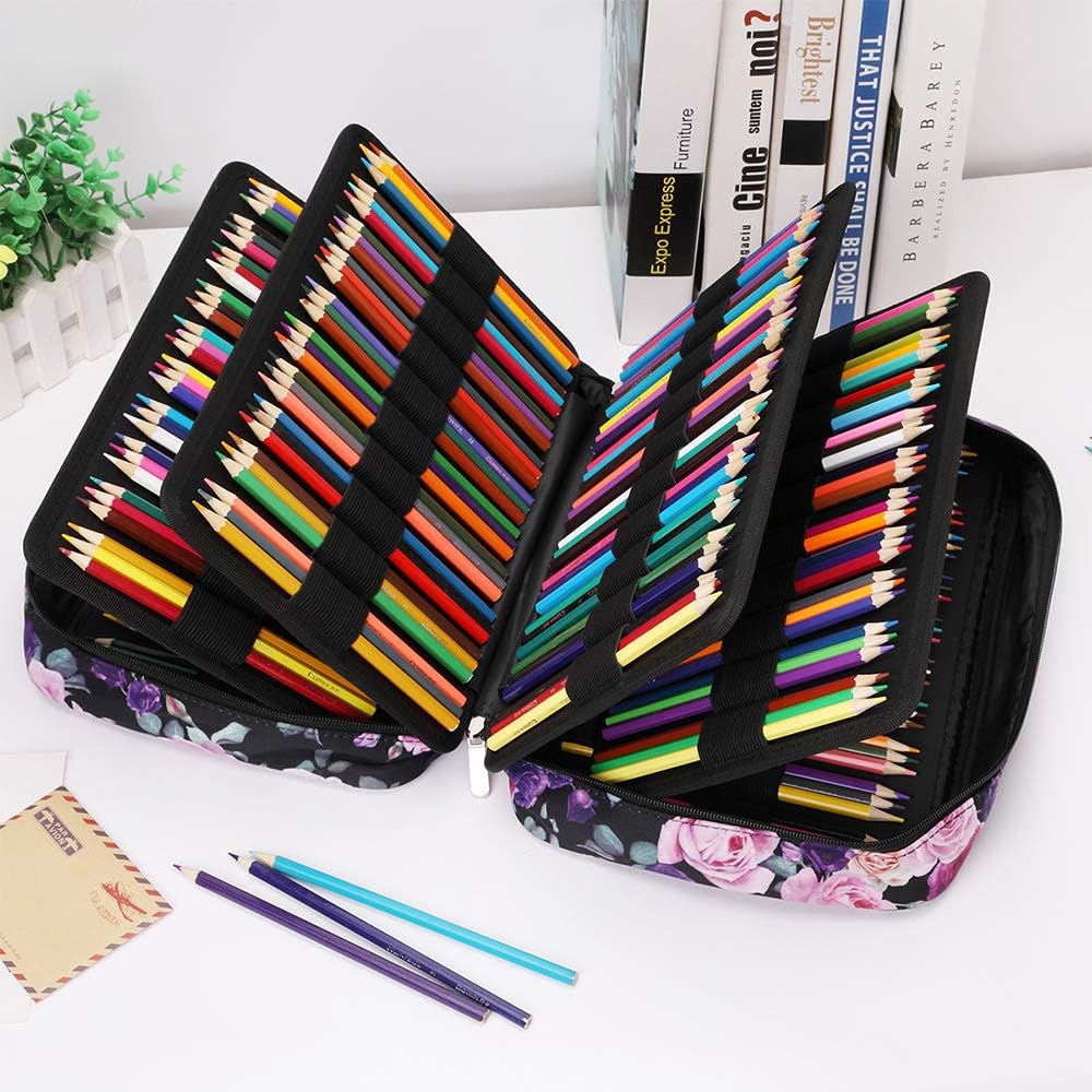 JAKAGO Estuche de 304 ranuras para lápices de gel de gran capacidad, organizador multifuncional para lápices de colores, bolígrafos de gel,
