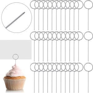 Seajan 100 piezas de tarjetas florales de 2.24 pulgadas, púas de acero inoxidable, soporte para tarjetas de alambre, soportes para fotos, centros de Seajan 100 piezas de tarjetas florales de 2.24 pulgadas, púas de acero inoxidable, soporte para tarjetas de alambre, soportes para fotos, centros de