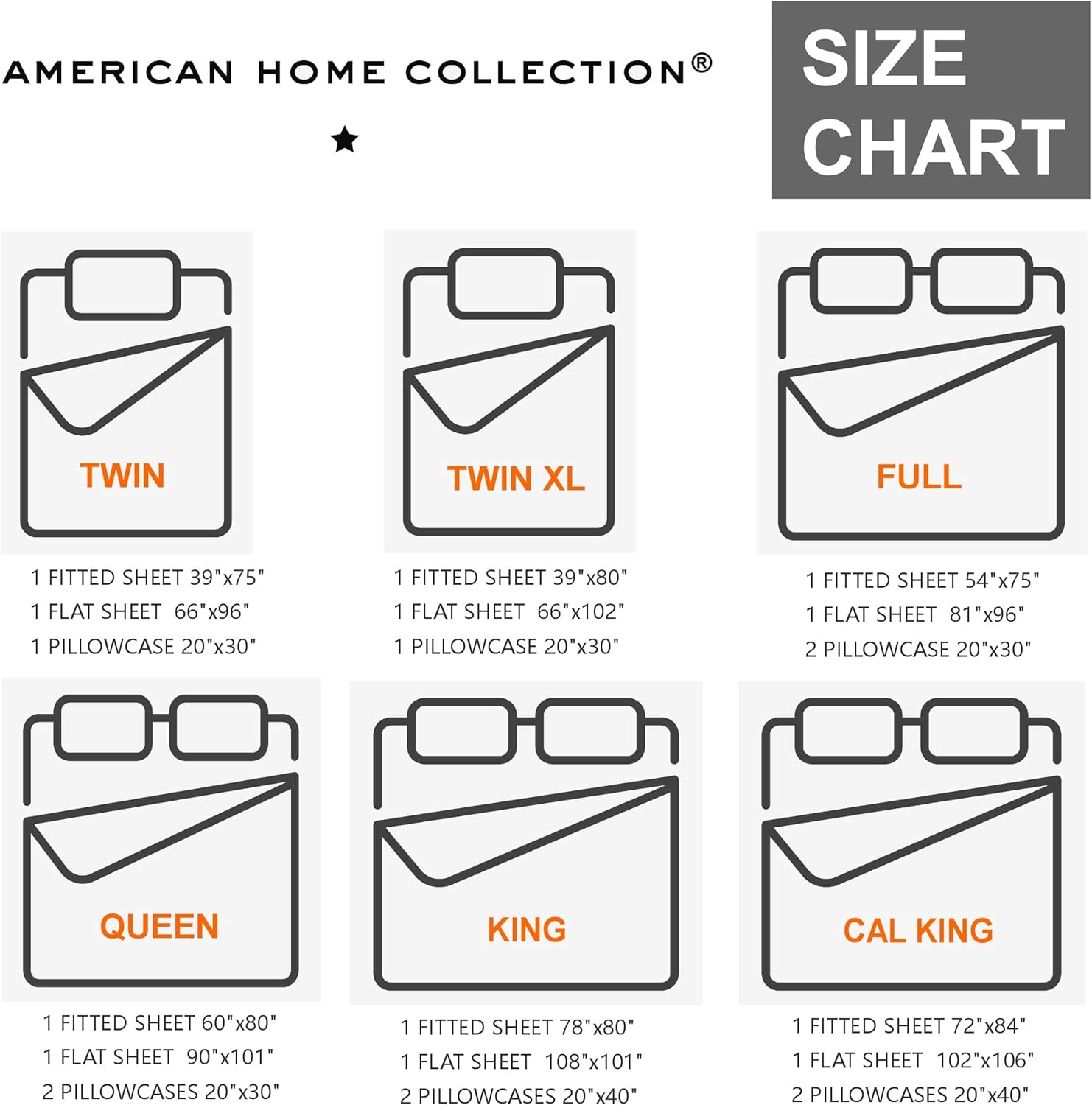 American Home Collection Juego de sábanas y fundas de almohada extra suaves de 3 piezas, transpirable, resistente a las arrugas, la decoloración y