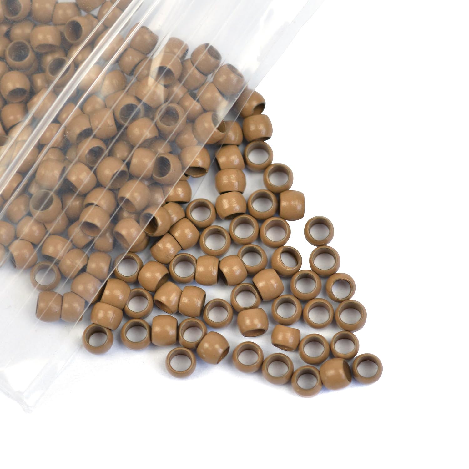 200 cuentas nano de 0.118 pulgadas (0.118 in), microenlaces de cobre, nano anillos, cuentas de cabello para extensiones de cabello (rubio oscuro)