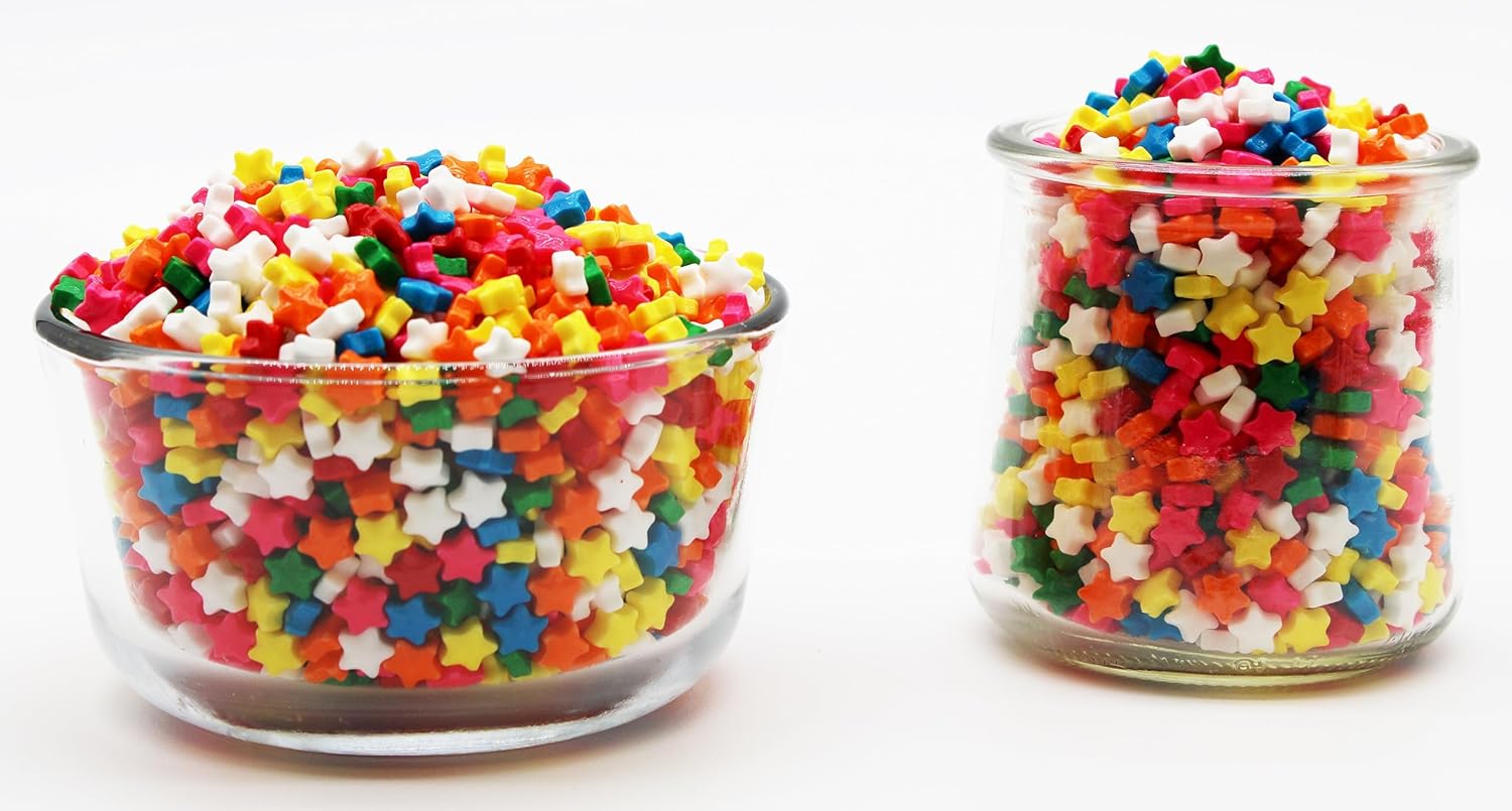 Mini surtido de estrellas de caramelo macizo arcoíris de 1 libra, caramelo en forma de estrella para cobertura de helado o buffets de caramelos,